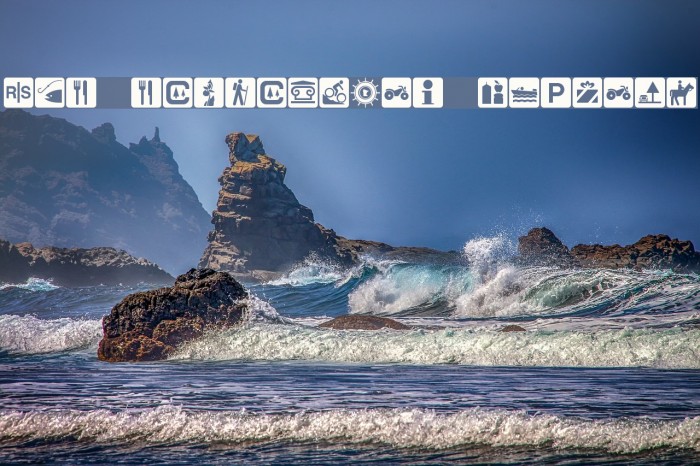 DNR Recreation Symbols Font examples