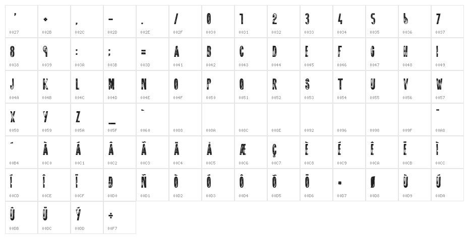 DO NOT DISTURB Character Map