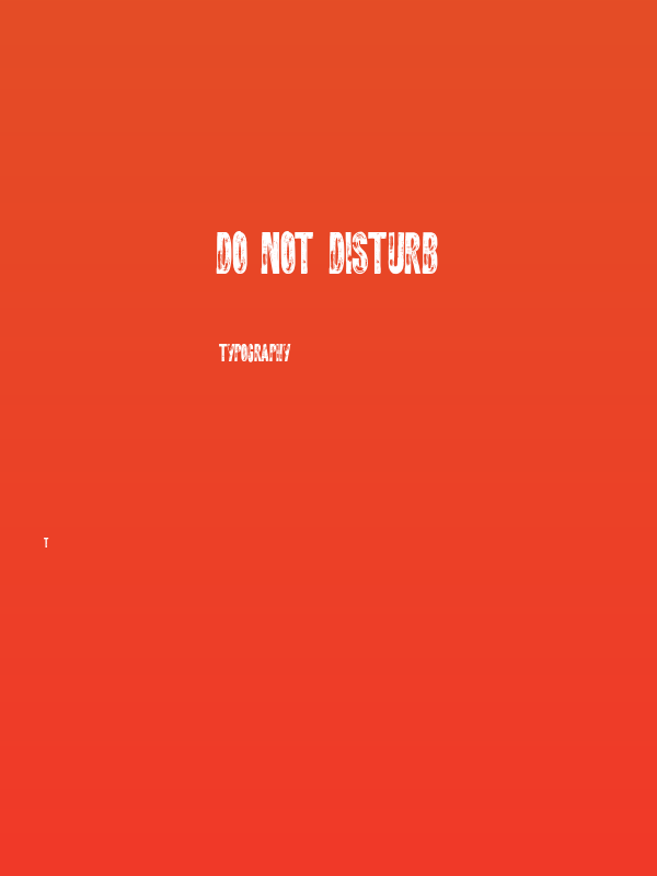 DO NOT DISTURB Poster