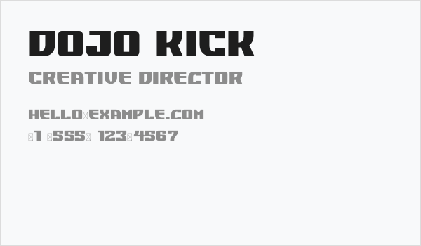 DOJO KICK Business Card