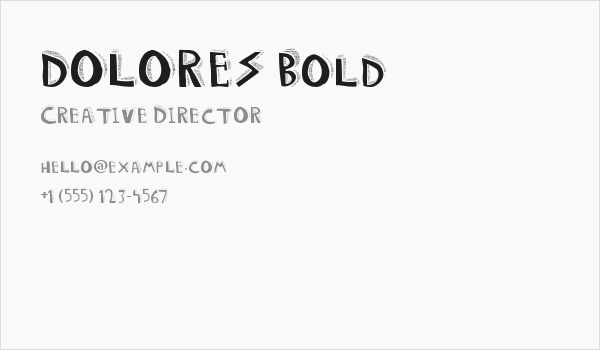 DOLORES Bold Business Card