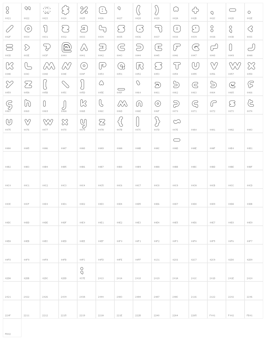 DOMINIQUE-Hollow Character Map