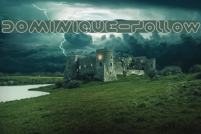 DOMINIQUE-Hollow Font examples