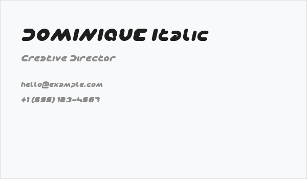 DOMINIQUE Italic Business Card