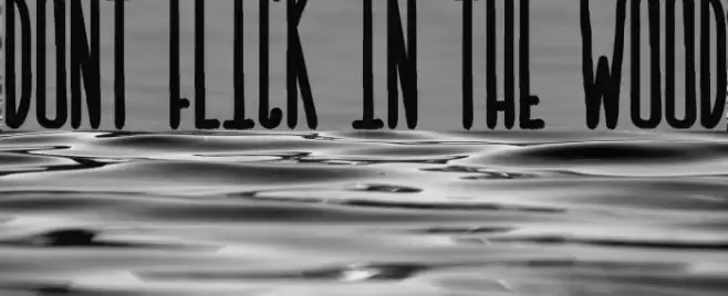DONT FLICK IN THE WOOD Font examples