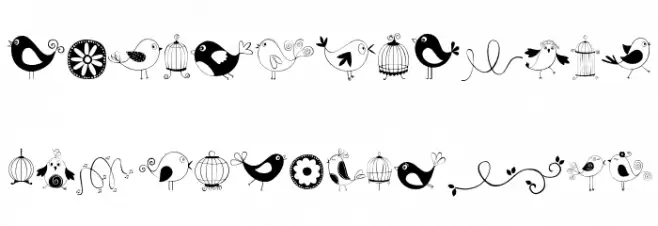 DOODLE DINGS 1 Birds Cages フォント 大文字