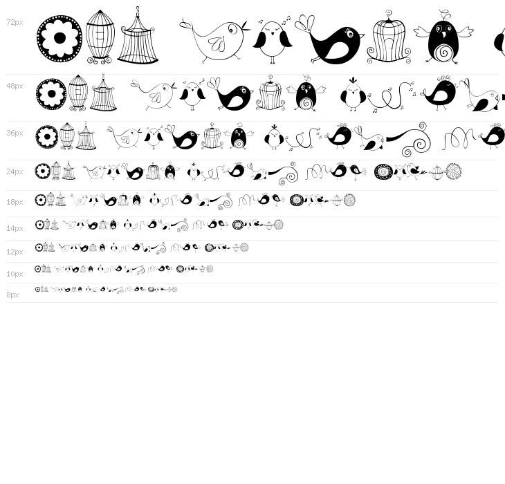 DOODLE DINGS 1 Birds Cages Waterfall