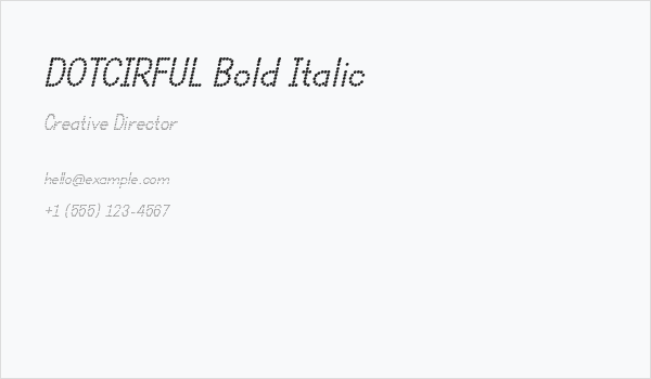 DOTCIRFUL Bold Italic Business Card