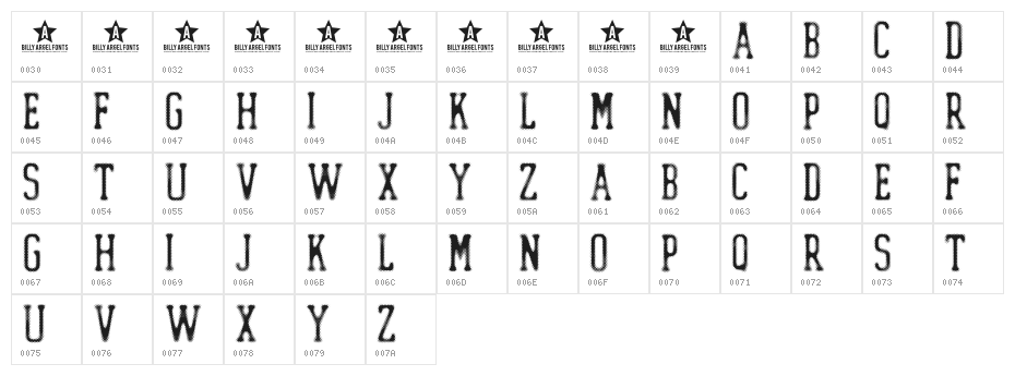 DOTLED Character Map