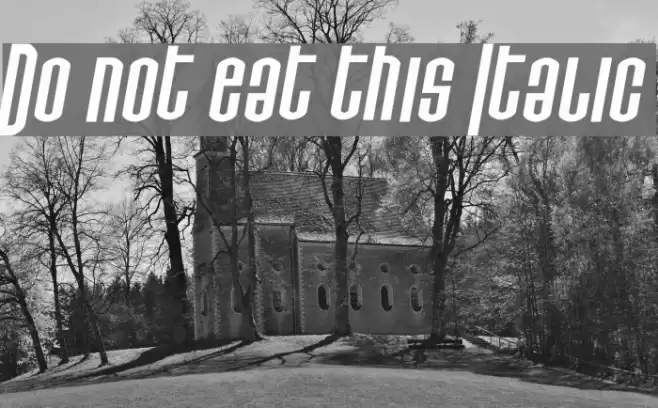 Do not eat this Italic Font examples