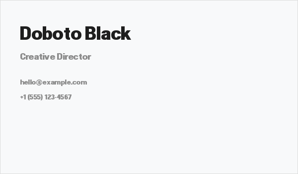 Doboto Black Business Card