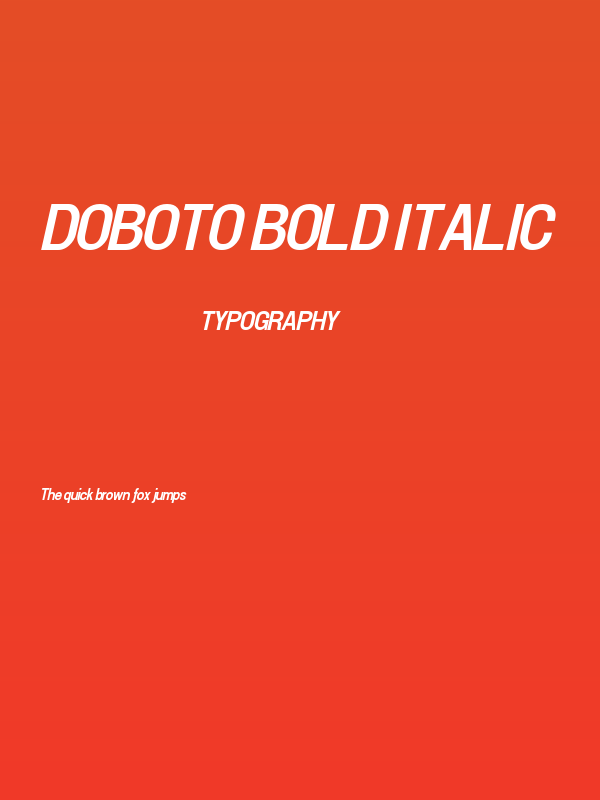 Doboto Bold Italic Poster