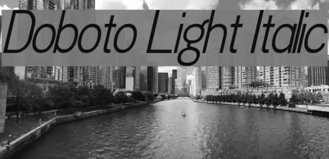 Doboto Light Italic Font examples