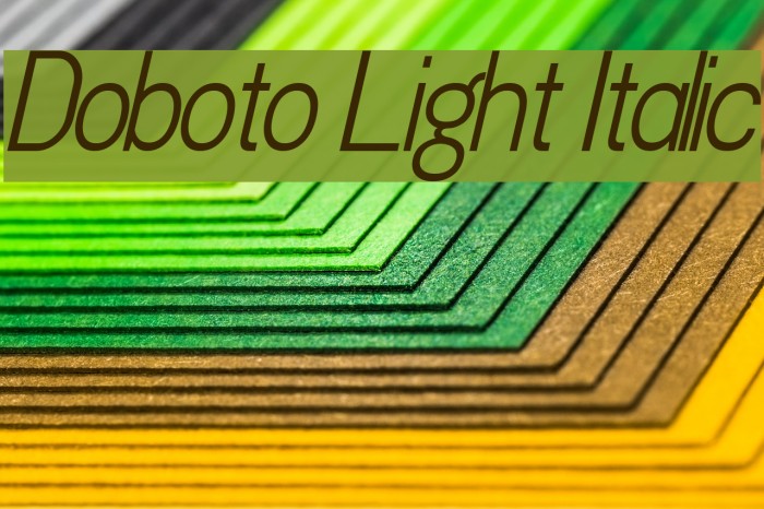 Doboto Light Italic Example 2