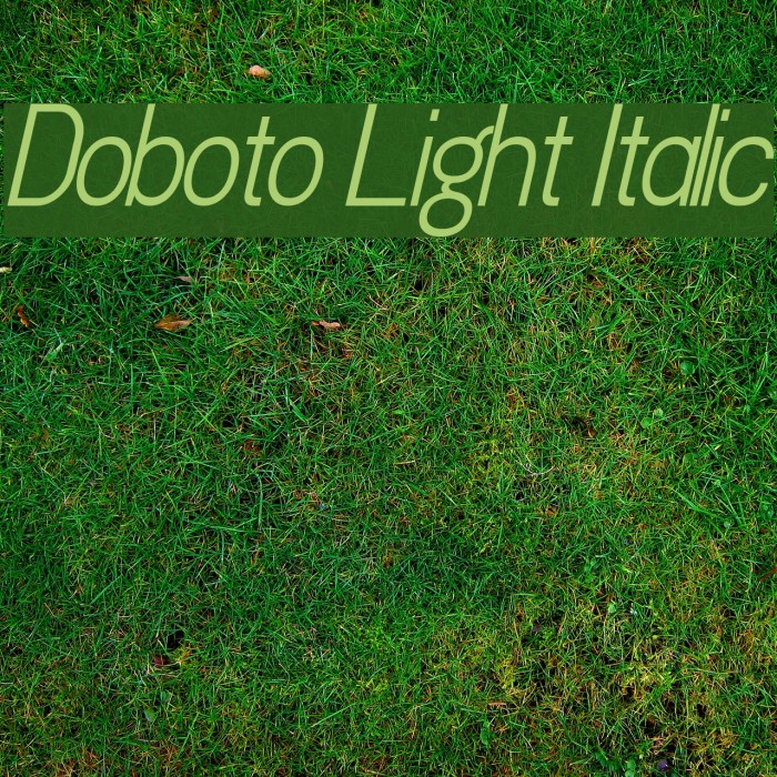 Doboto Light Italic Example 3