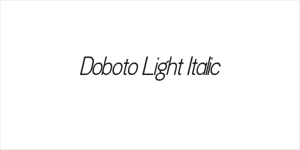 Doboto Light Italic Logo