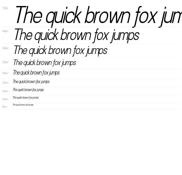 Doboto Light Italic Waterfall