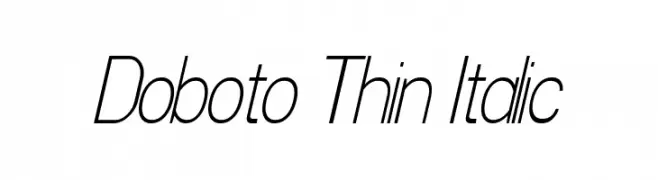 Doboto Thin Italic  नि: शुल्क फ़ॉन्ट्स डाउनलोड