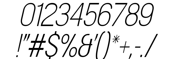 Doboto Thin Italic Font OTHER CHARS
