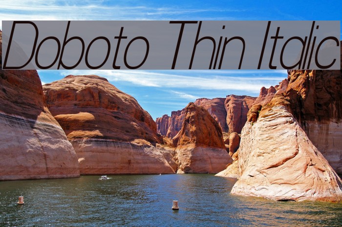 Doboto Thin Italic Font examples