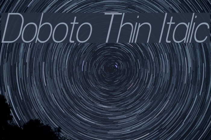 Doboto Thin Italic Font examples