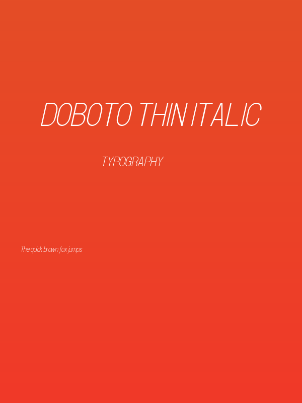 Doboto Thin Italic Poster