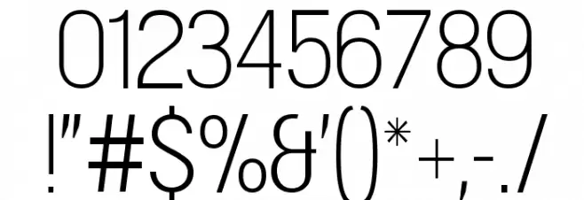 Doboto Thin Font OTHER CHARS