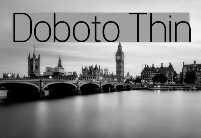 Doboto Thin Font examples