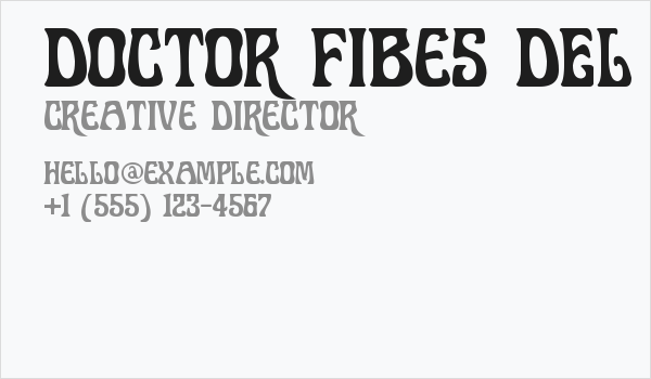 Doctor Fibes DEL Business Card