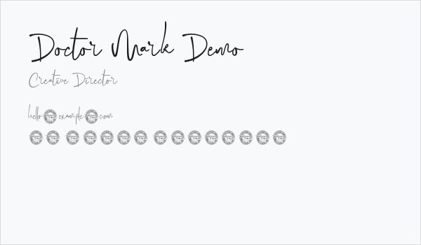 Doctor Mark Demo Business Card