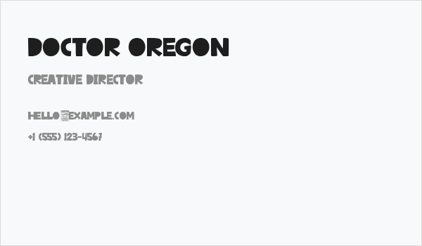 Doctor Oregon Business Card