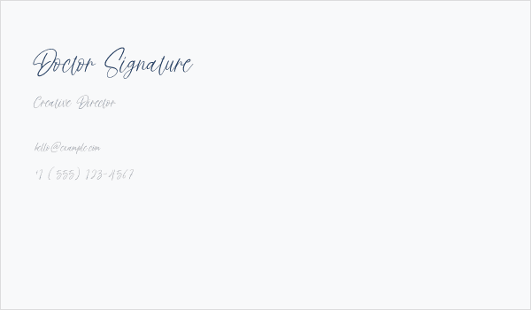 Doctor Signature Business Card