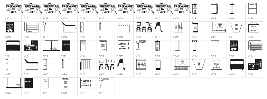 Doctor's Dings JL Character Map