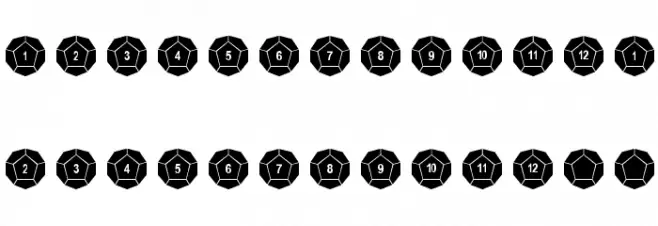 Dodecahedron خط أحرف كبيرة