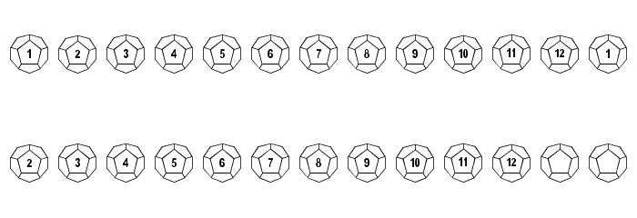 Dodecahedron Font LOWERCASE
