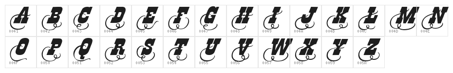 Dodge City Initials Character Map