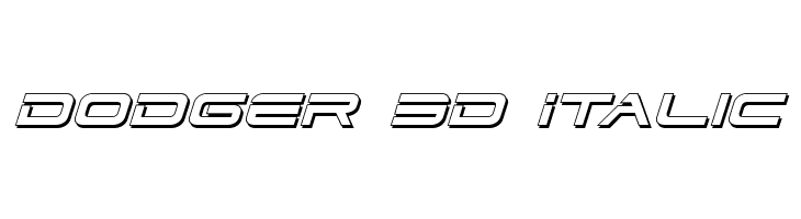 Dodger 3D Italic Font