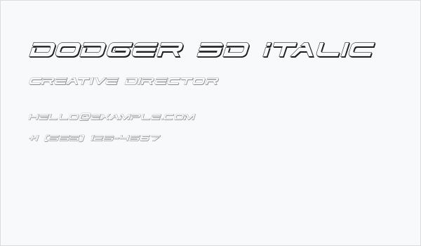 Dodger 3D Italic Business Card