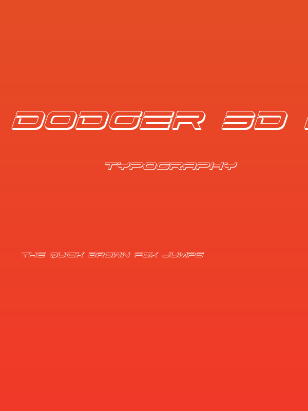 Dodger 3D Italic Poster