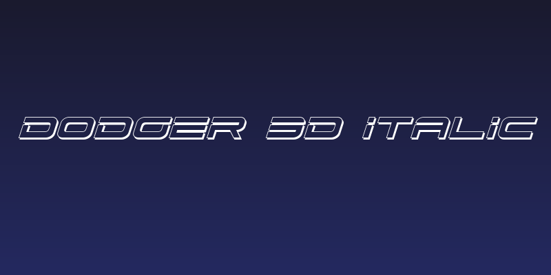 Dodger 3D Italic Social Header