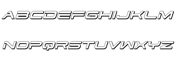 Dodger 3D Italic Font LOWERCASE