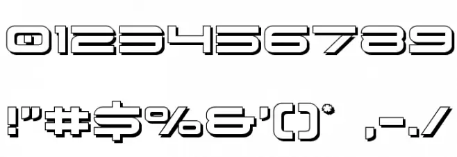 Dodger 3D Font OTHER CHARS