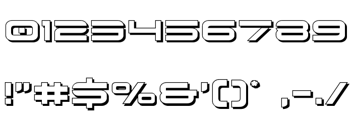 Dodger 3D Font OTHER CHARS