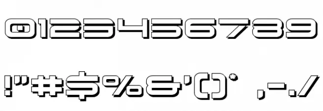 Dodger 3D Font OTHER CHARS