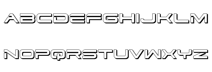 Dodger 3D Font LOWERCASE