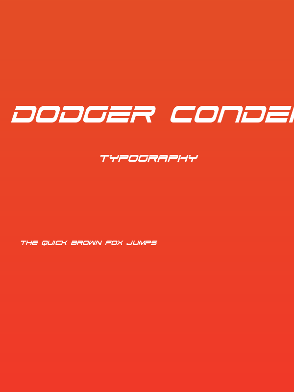 Dodger Condensed Italic Poster