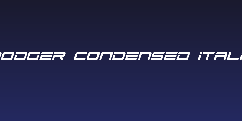 Dodger Condensed Italic Social Header