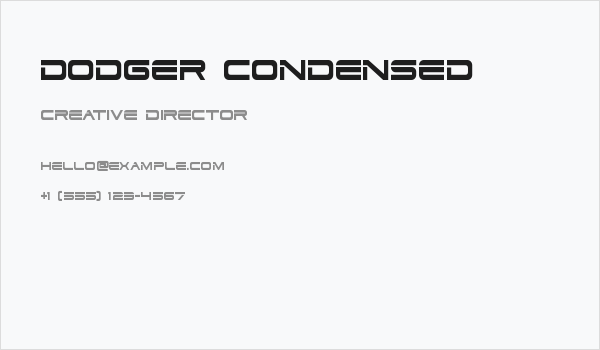 Dodger Condensed Business Card