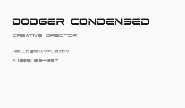 Dodger Condensed Business Card