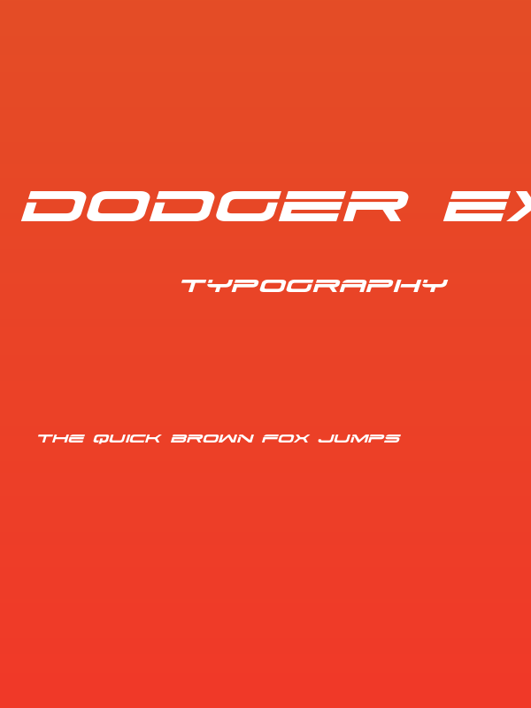 Dodger Expanded Italic Poster